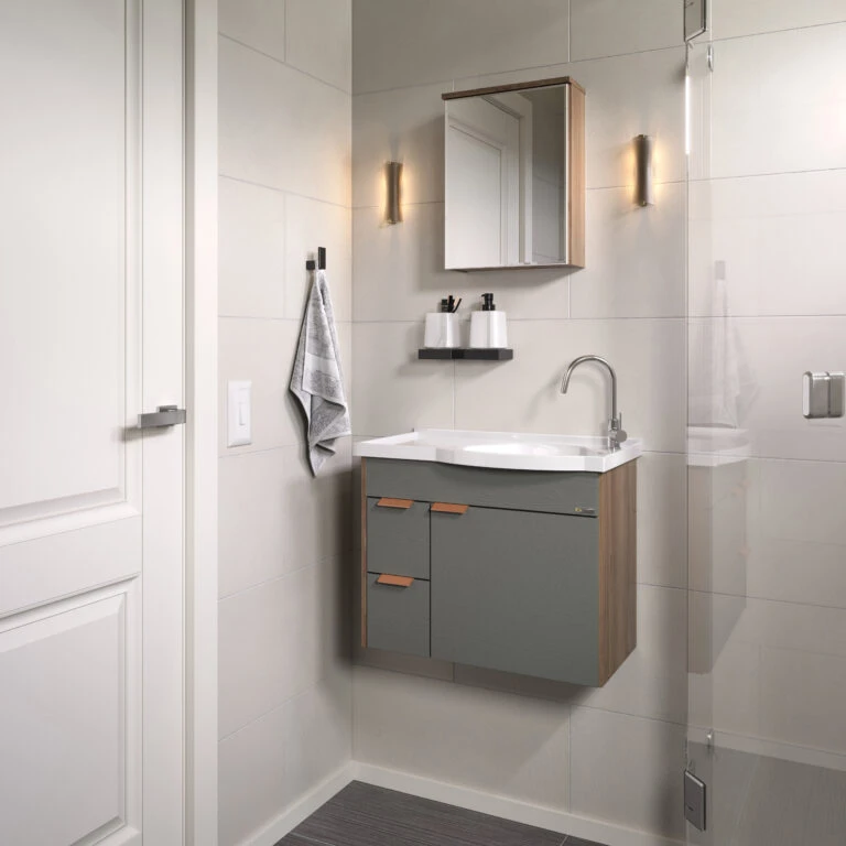 Kit Gabinete para Banheiro Capri 55,4cm - AJ Rorato