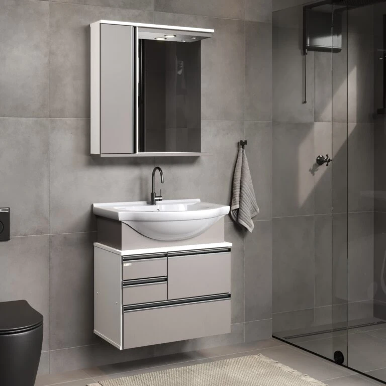 Kit Gabinete para Banheiro Firenze Suspenso 63,5cm - AJ Rorato