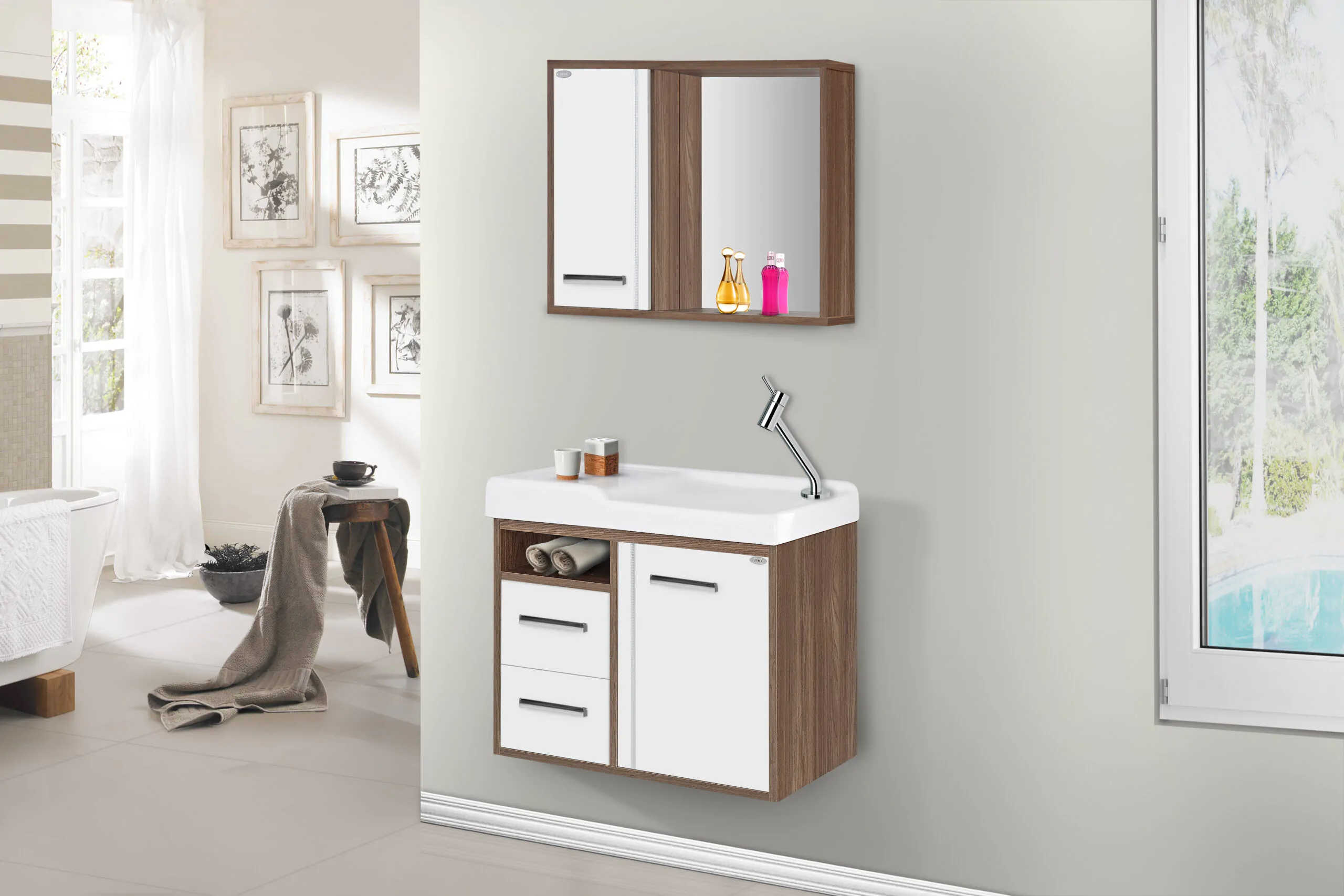 Kit Gabinete para Banheiro Galaxy 60 - MM Gabinetes