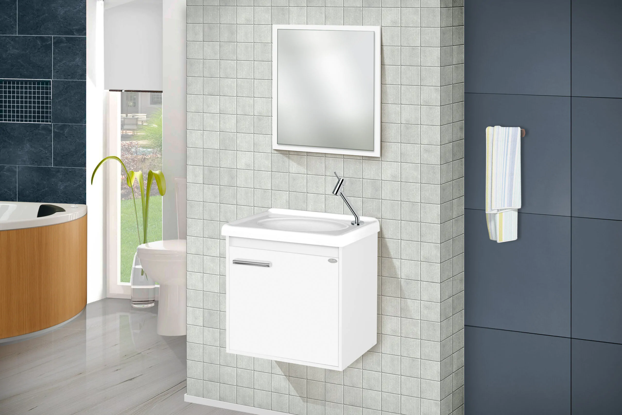 Kit Gabinete para Banheiro Slim 45 - MM Gabinetes