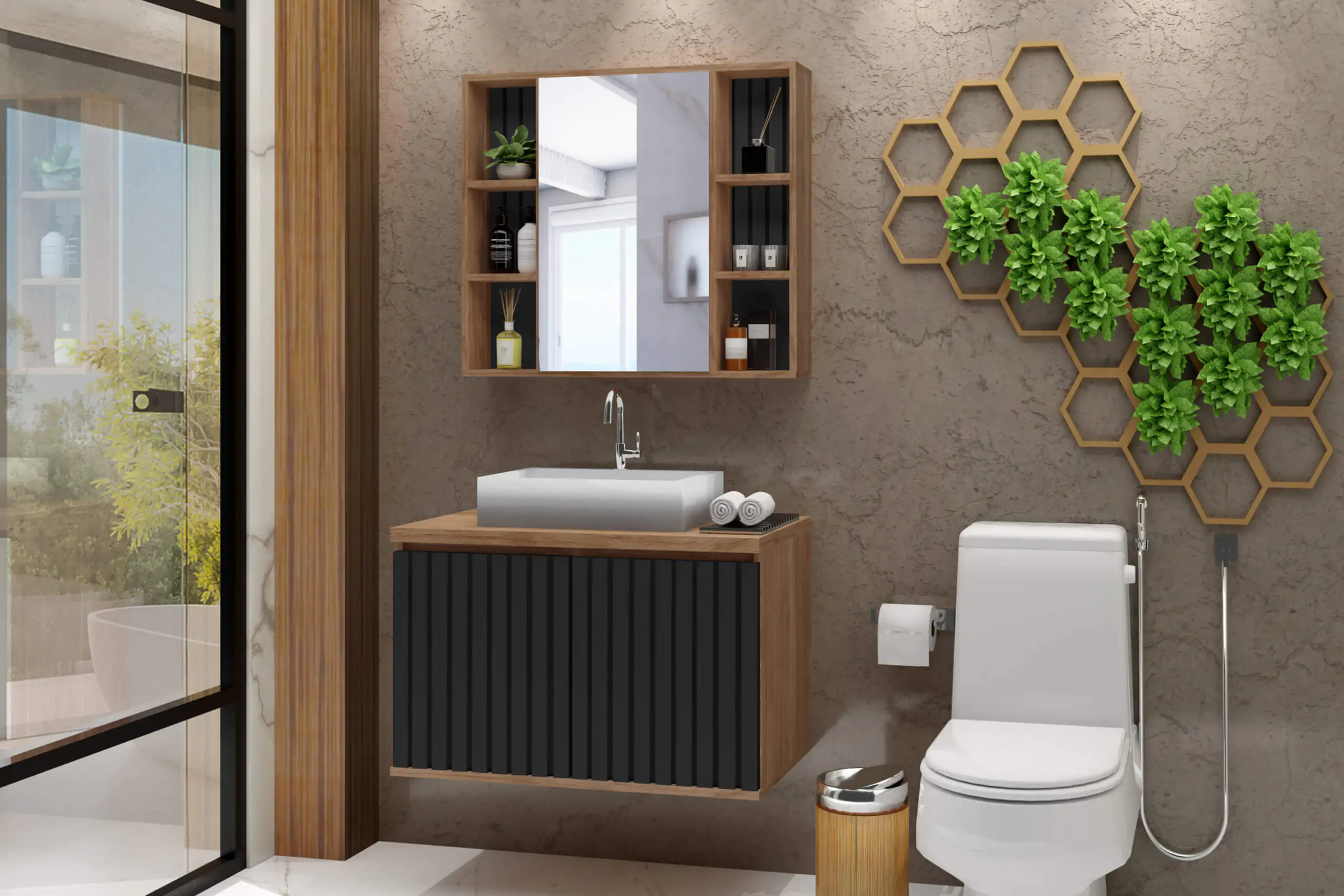 Kit Gabinete para Banheiro Vegas 80 - MM Gabinetes