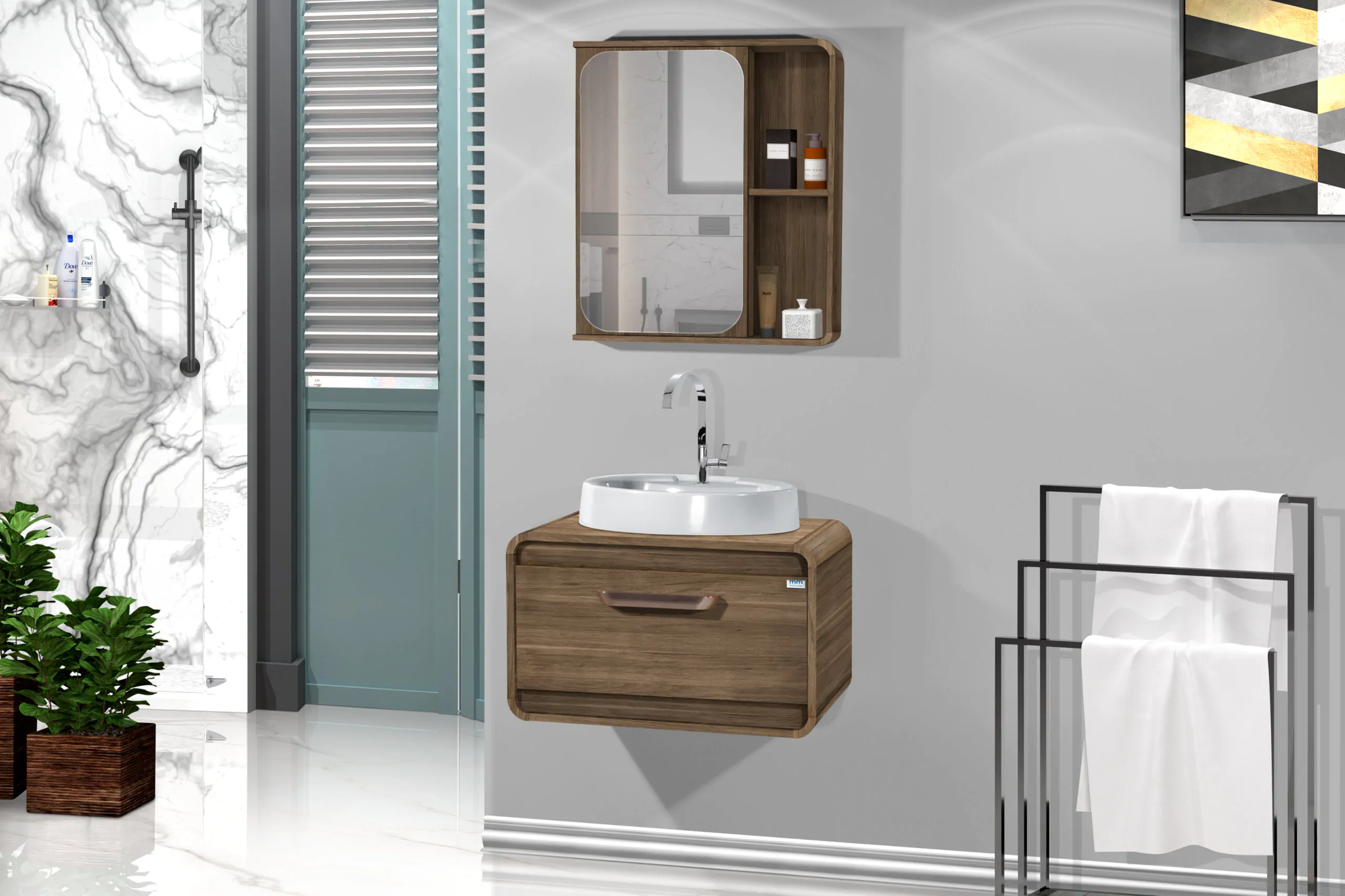 Kit Gabinete para Banheiro Soft 60 - MM Gabinetes