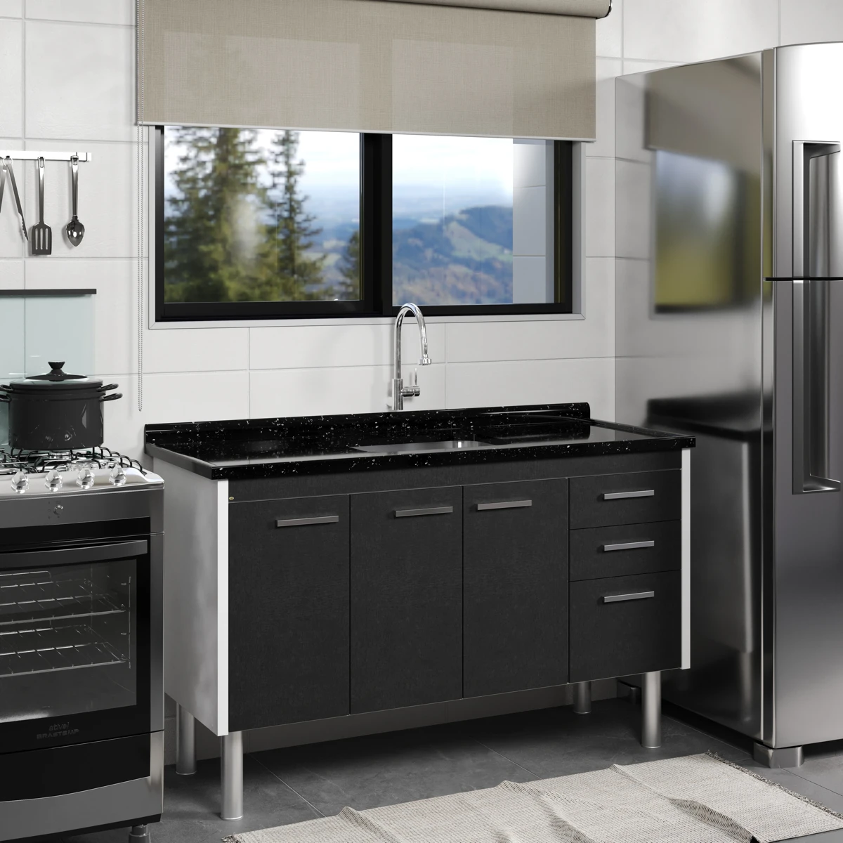 Gabinete de Cozinha Valenza 134cm - AJ Rorato