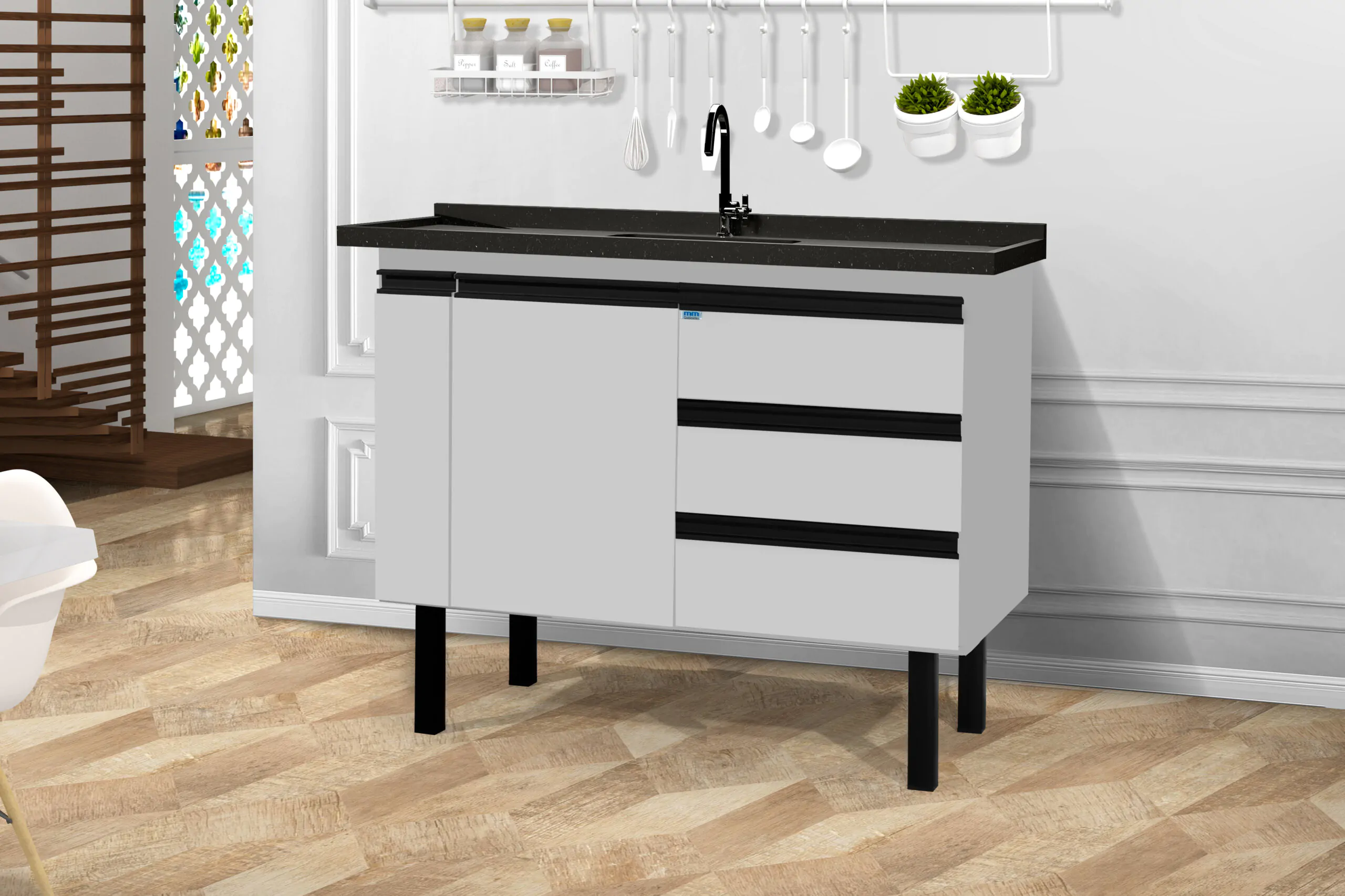 Gabinete de Cozinha Helô 1,2m - MM Gabinetes