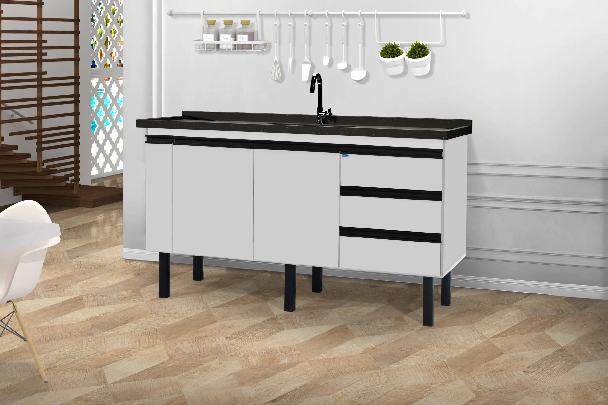 Gabinete de Cozinha Helô 1,5m - MM Gabinetes