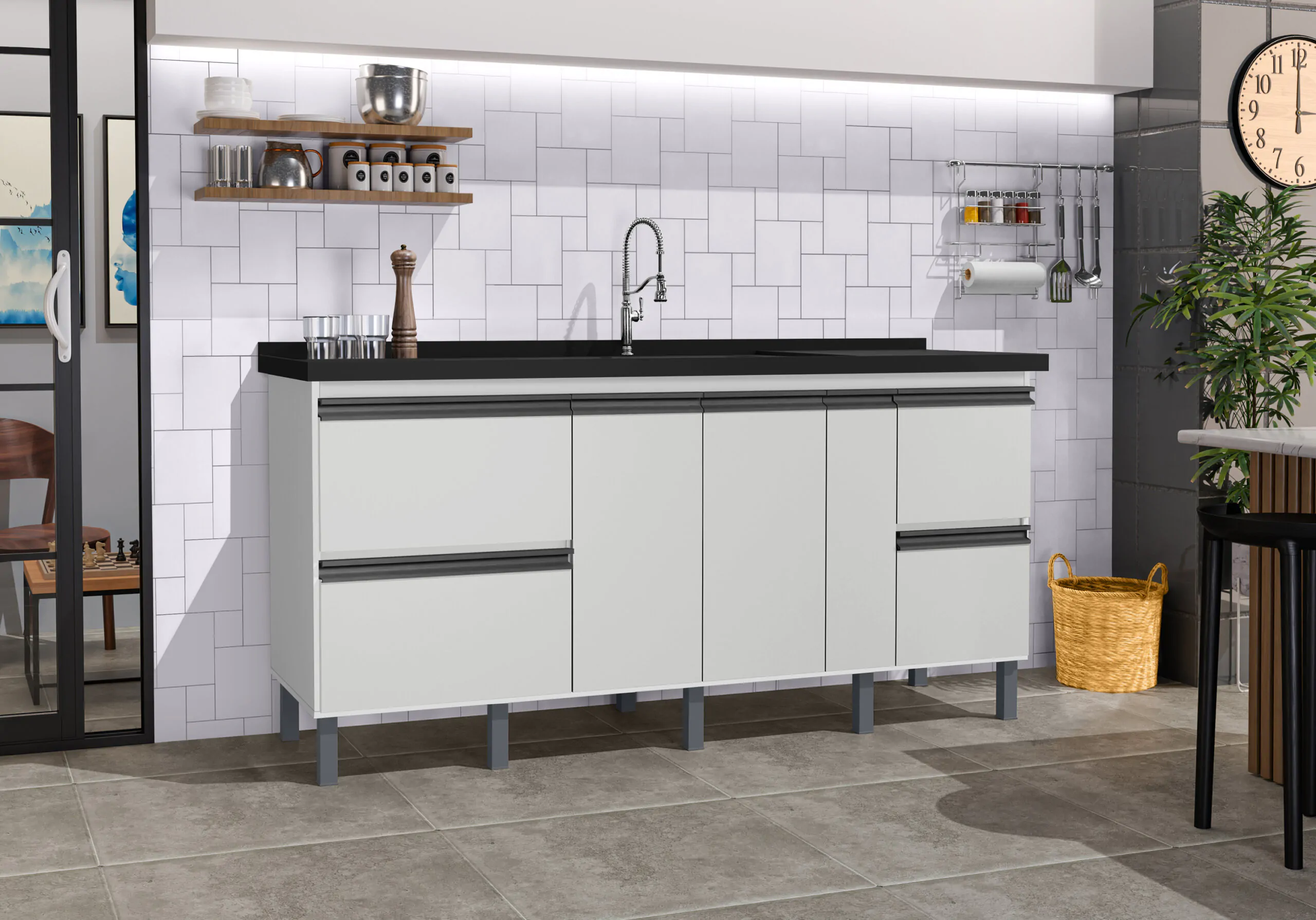 Gabinete de Cozinha Sevilha 1,8m - MM Gabinetes