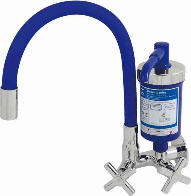 TORNEIRA COLOR ABS BLUE CANO FLEXÍVEL C/ FILTRO ABS E CORPO METAL - Talita Metais