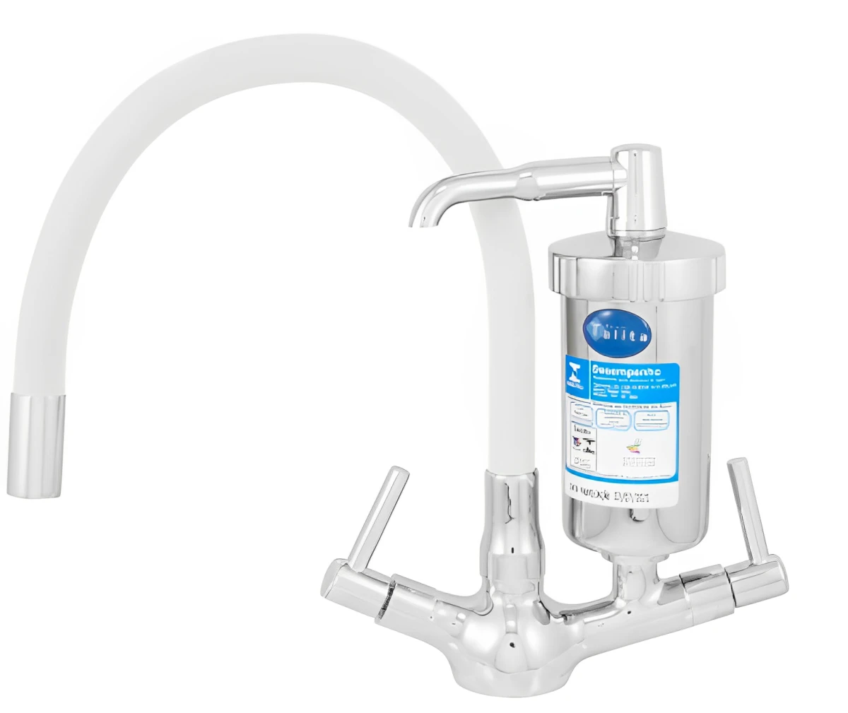 TORNEIRA COLOR WHITE CANO FLEXÍVEL C/ FILTRO METAL OU ABS - Talita Metais