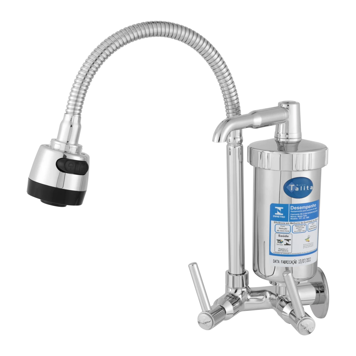 TORNEIRA GOURMET CANO FLEXÍVEL C/ FILTRO METAL OU ABS - Talita Metais
