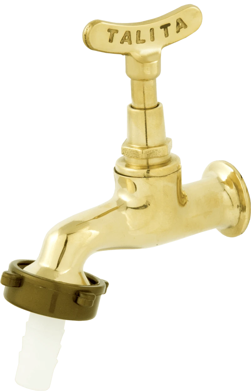 TORNEIRA P/ JARDIM C/ BICO ABS AMARELA  1/2 X 3/4 - Talita Metais